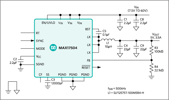 MAX17504典型电路框图